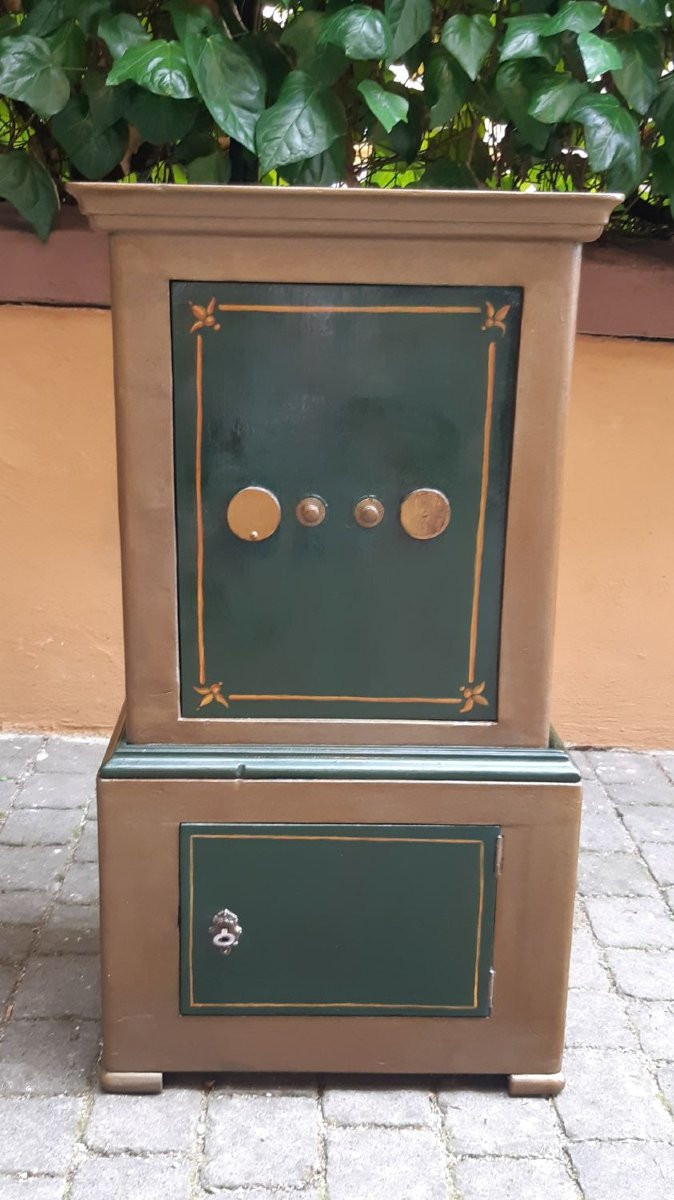 Piccola cassaforte antica italiana con serratura funzionante a combinazione-photo-2