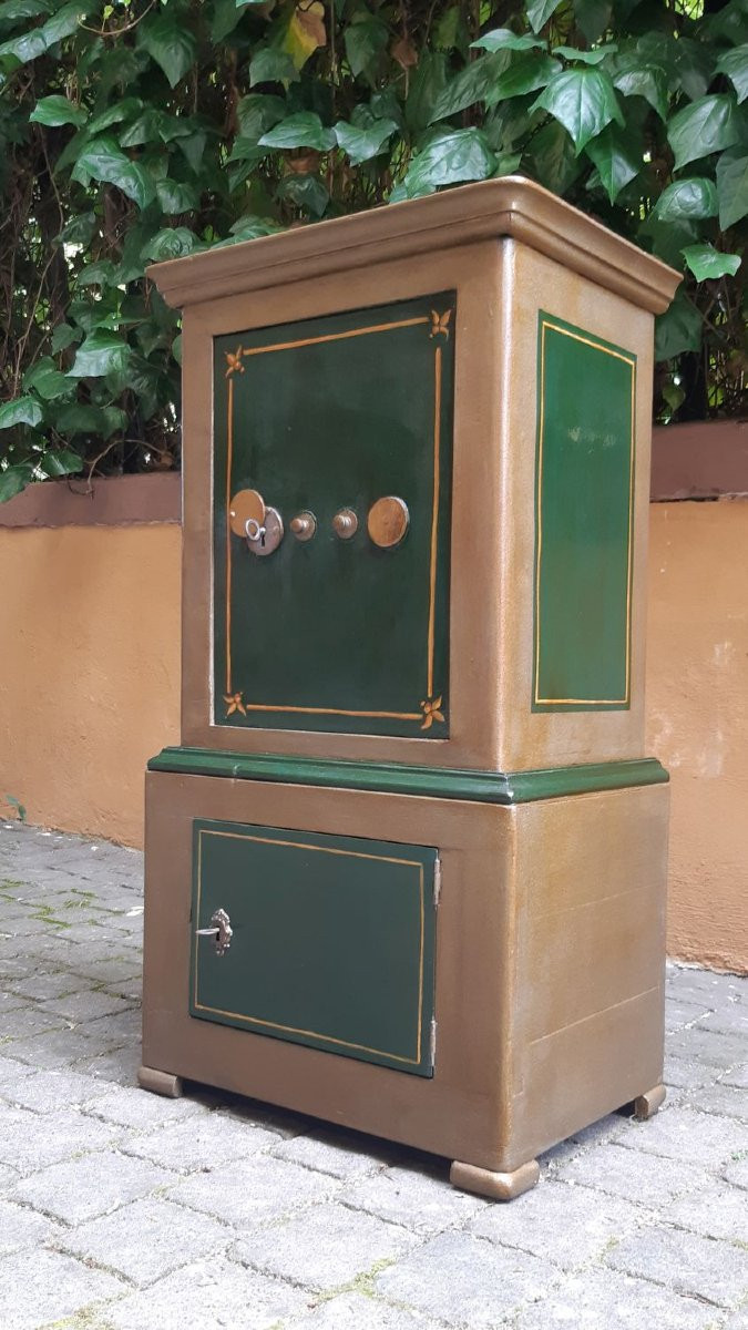 Piccola cassaforte antica italiana con serratura funzionante a combinazione-photo-2