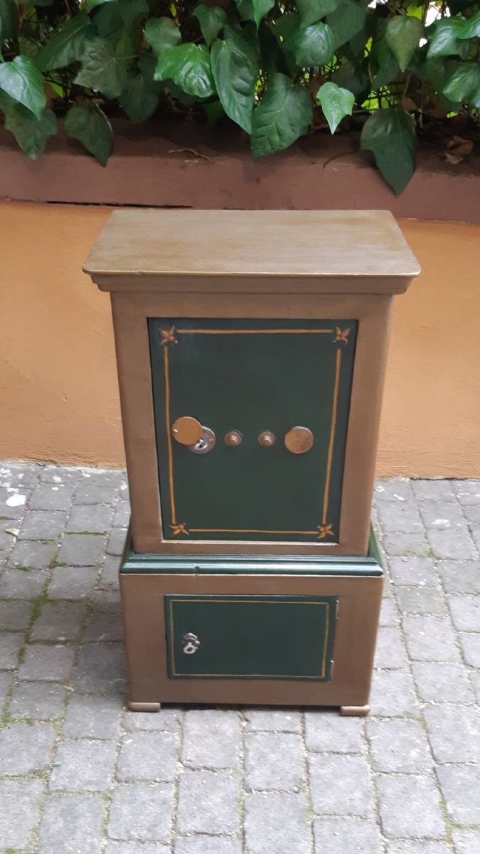 Piccola cassaforte antica italiana con serratura funzionante a combinazione-photo-5