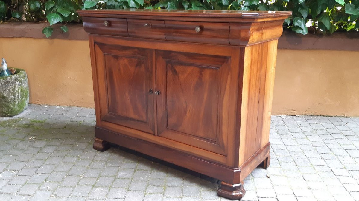 Credenza antica Luigi Filippo cappuccina con gola-photo-4