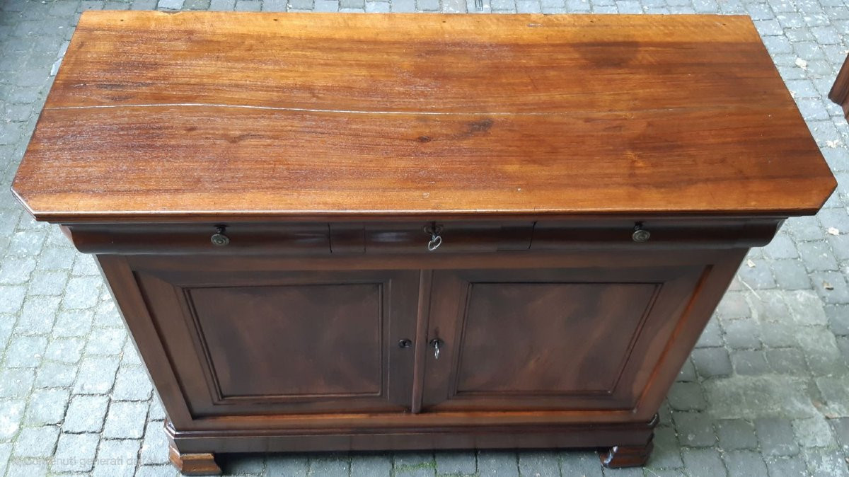 Credenza antica Luigi Filippo cappuccina con gola-photo-6