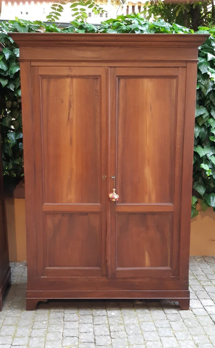Coppia di armadi credenze antichi veneti in noce-photo-2