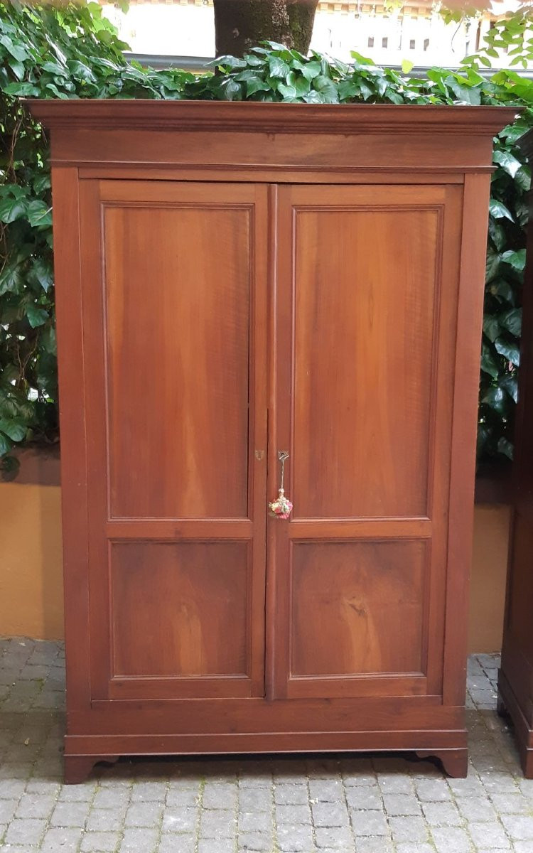 Coppia di armadi credenze antichi veneti in noce-photo-1