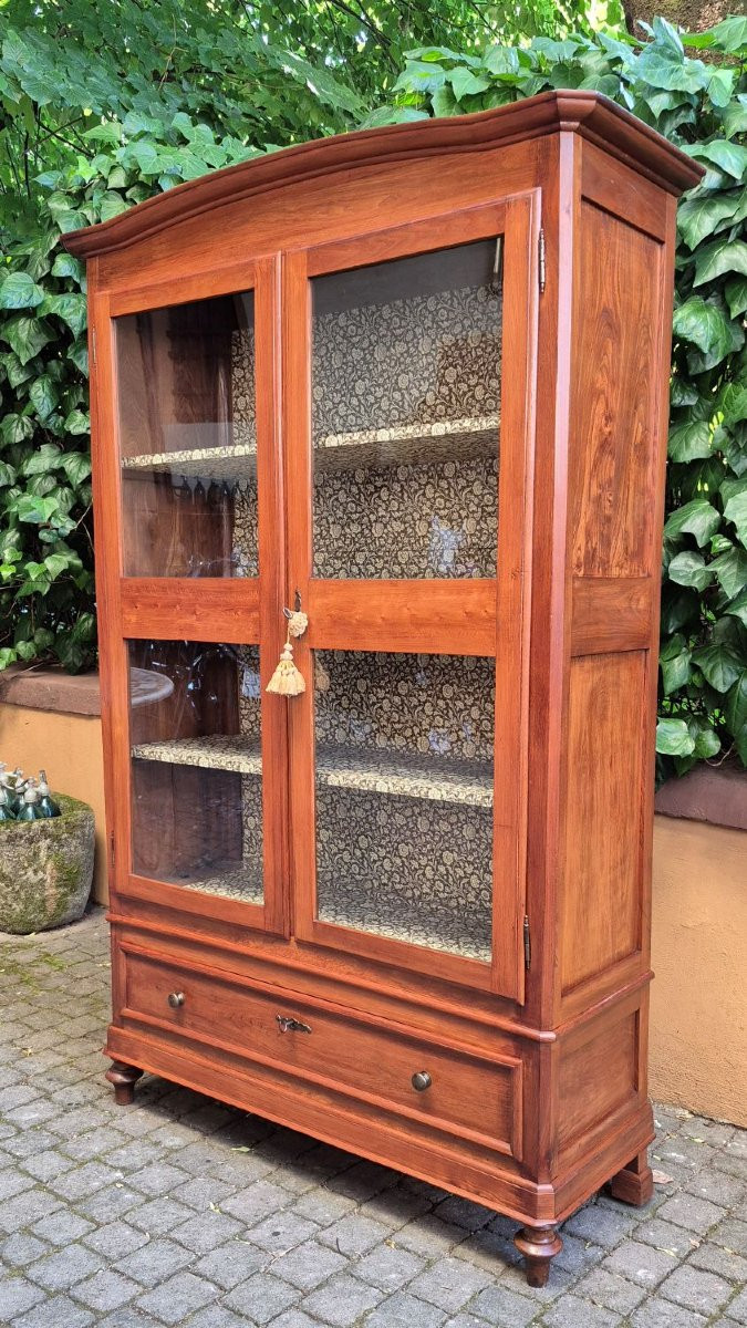 Vetrina antica dell'800 centinata in rovere-photo-2