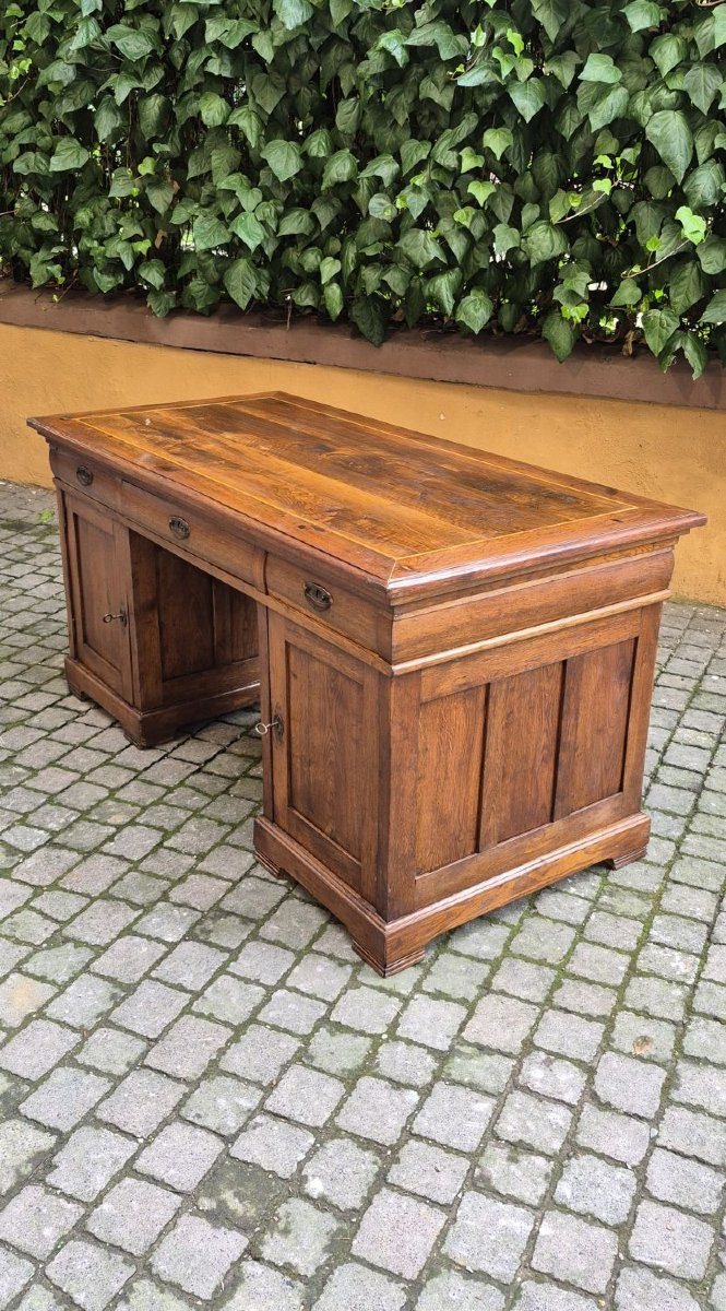 Srivania antica da centro con "gola" e piano filettato-photo-3