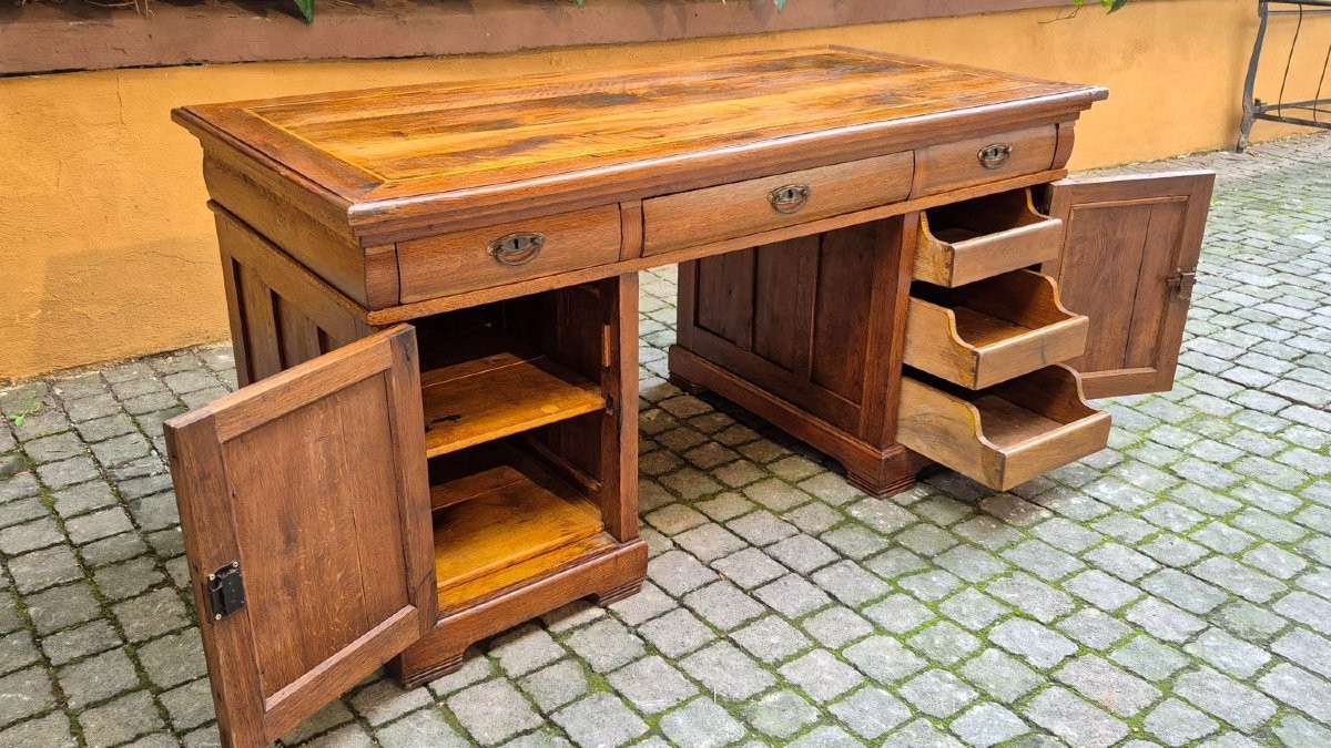 Srivania antica da centro con "gola" e piano filettato-photo-3