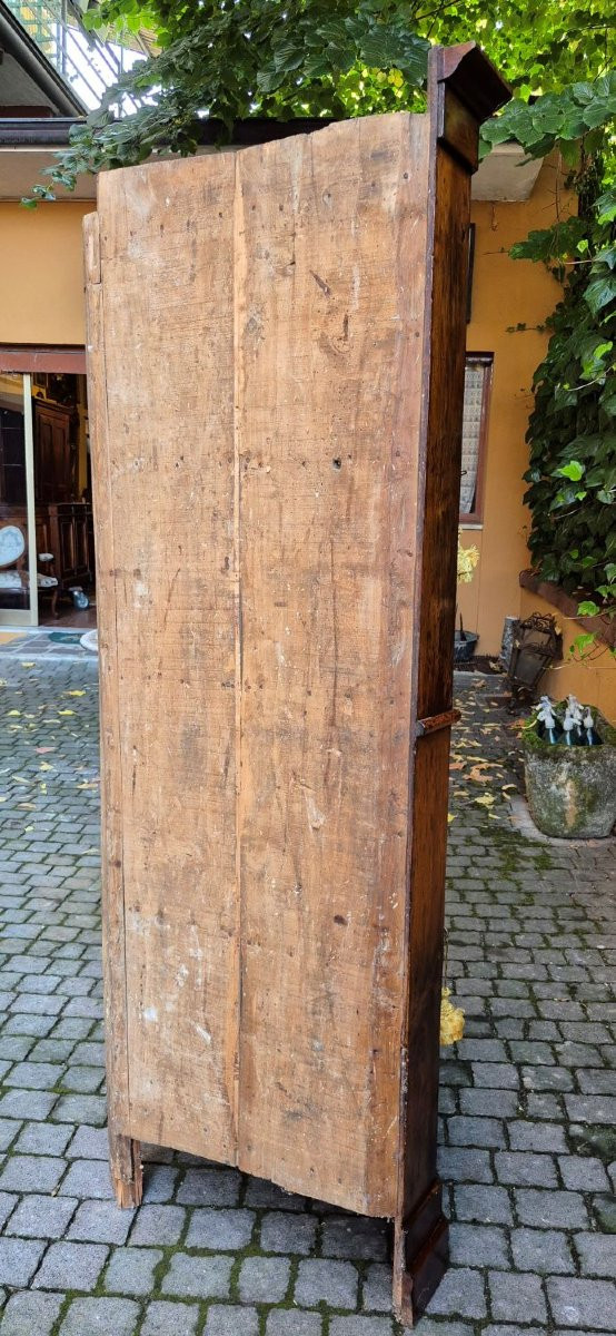 Angoliera cantonale antica in noce di Rolo con filetti-photo-6