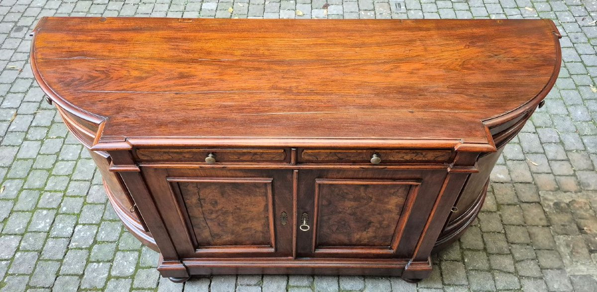Credenza antica a 4 ante con scantonatura mossa-photo-5