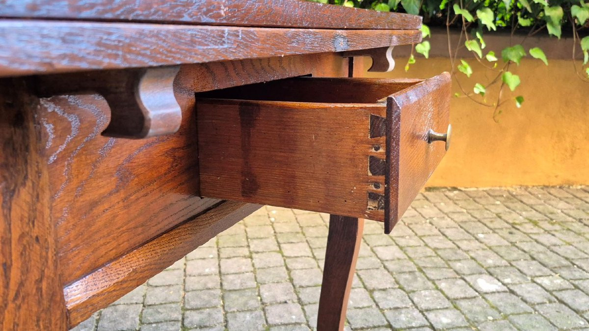 Tavolo antico allungabile a tiro gambe mosse-photo-3