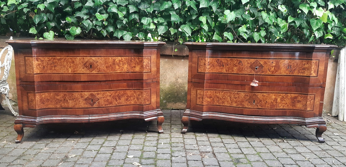 Coppia comò antichi mossi Luigi XV