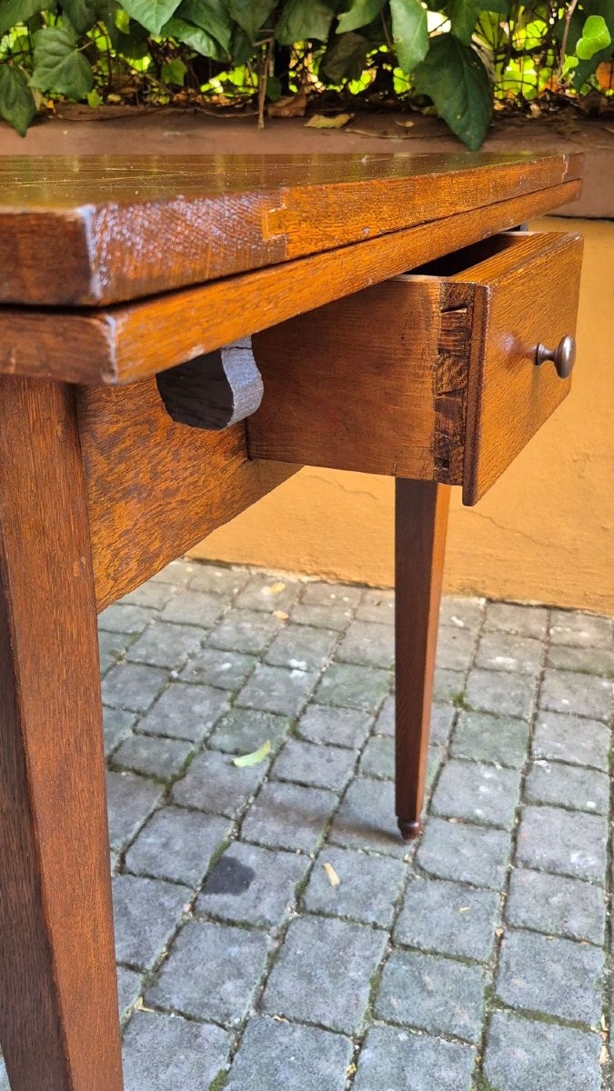 Tavolo antico allungabile a tiro dell'800 filettato-photo-3