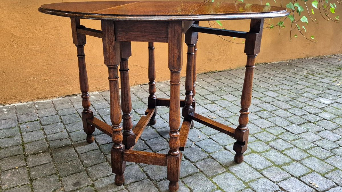 Tavolino consolle antico a bandelle inglese-photo-6