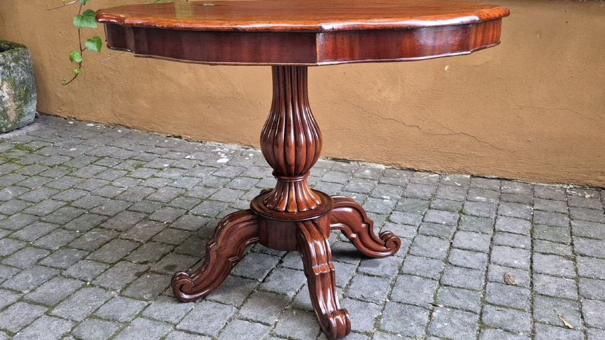 Tavolino antico Luigi Filippo da salotto in mogano-photo-2