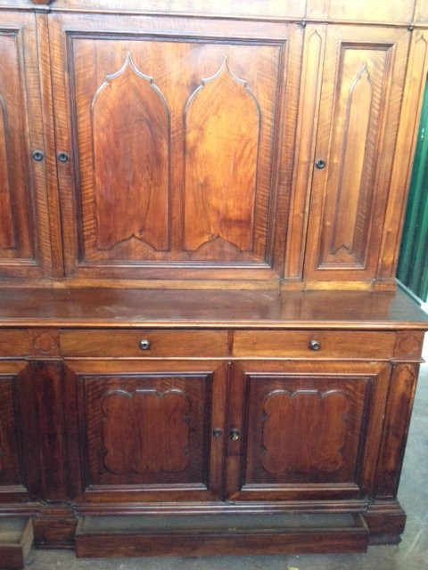 Credenza sacrestia antica doppiocorpo piemontese-photo-2