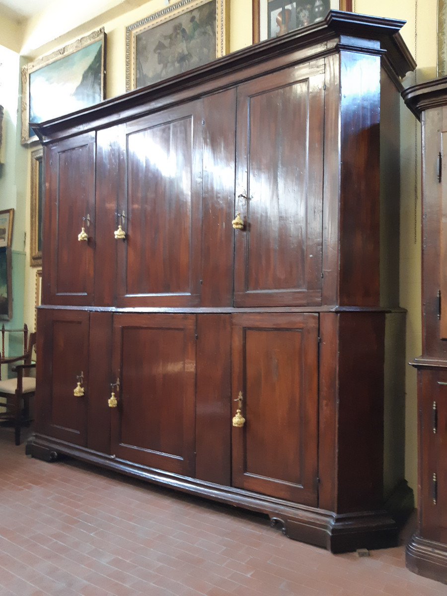 Credenza sacrestia antica a doppiocorpo modenese-photo-2