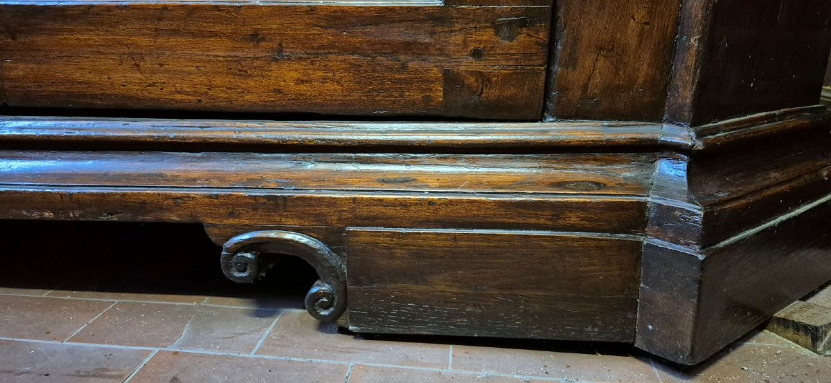 Credenza sacrestia antica a doppiocorpo modenese-photo-4