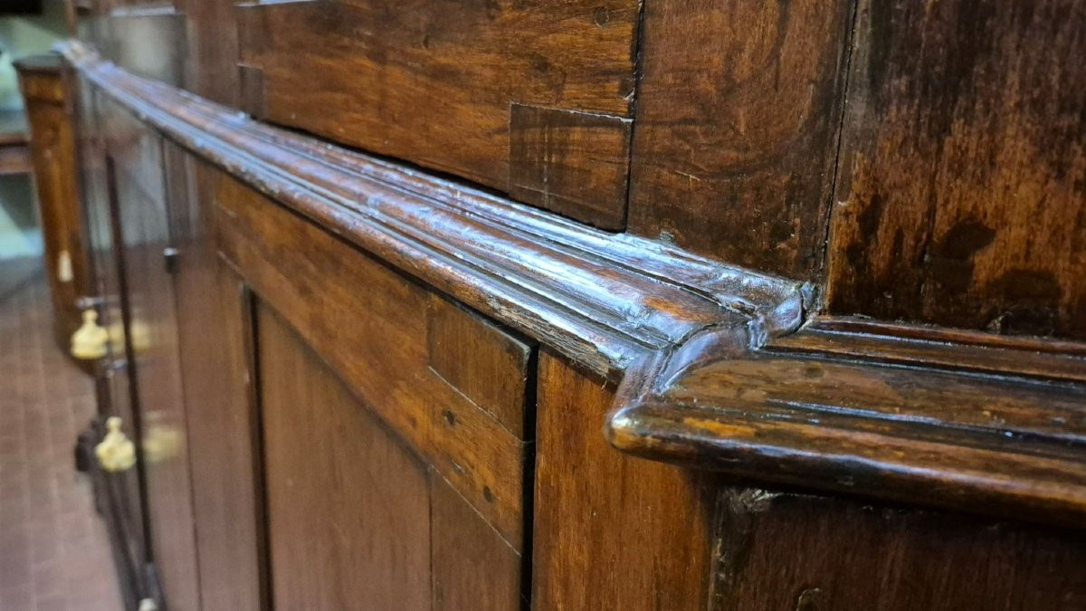 Credenza sacrestia antica a doppiocorpo modenese-photo-7