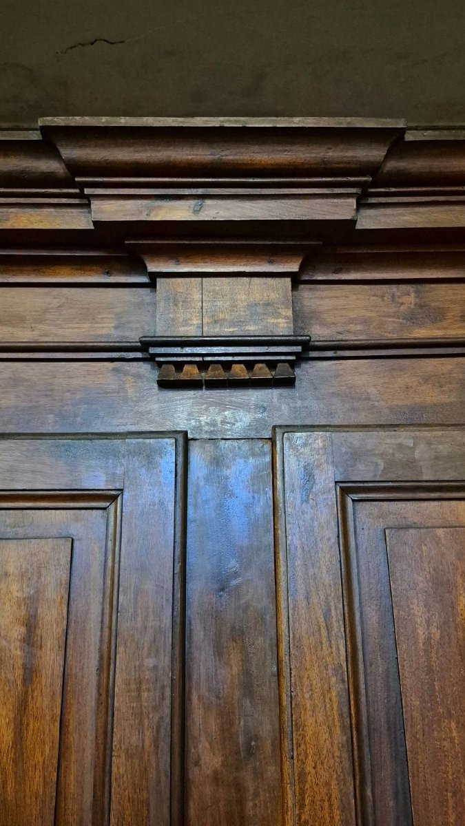 Credenza sacrestia antica doppiocorpo lombarda-photo-2