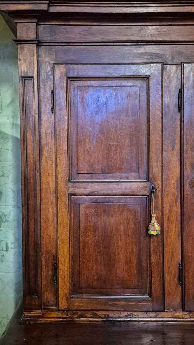 Credenza sacrestia antica doppiocorpo lombarda-photo-3