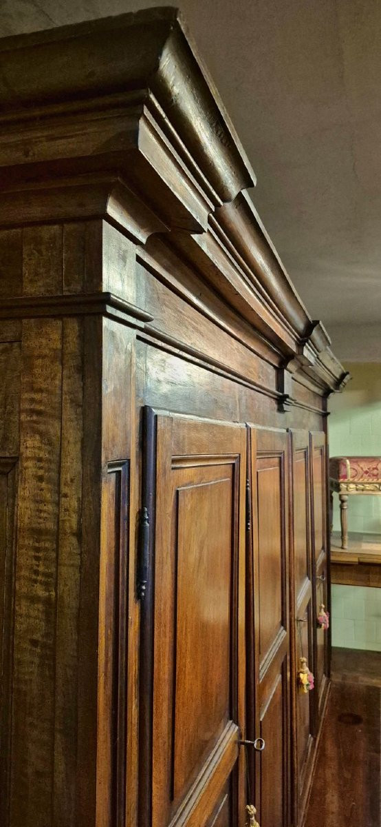 Credenza sacrestia antica doppiocorpo lombarda-photo-4