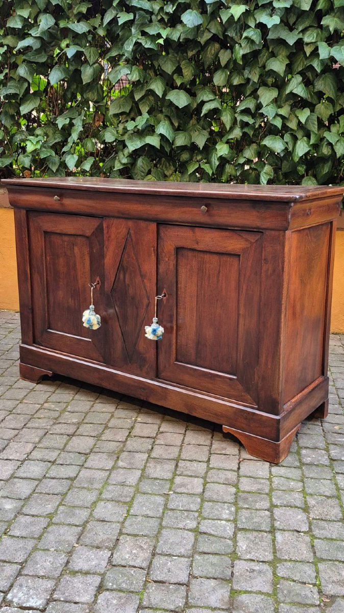 Credenza servante antica cappuccina Luigi Filippo in noce-photo-5