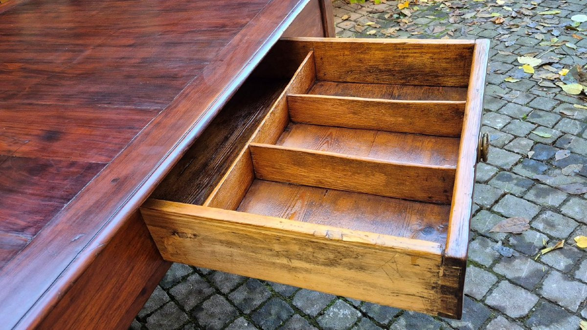 Tavolo lungo antico marchigiano in ciliegio a 6 gambe-photo-4