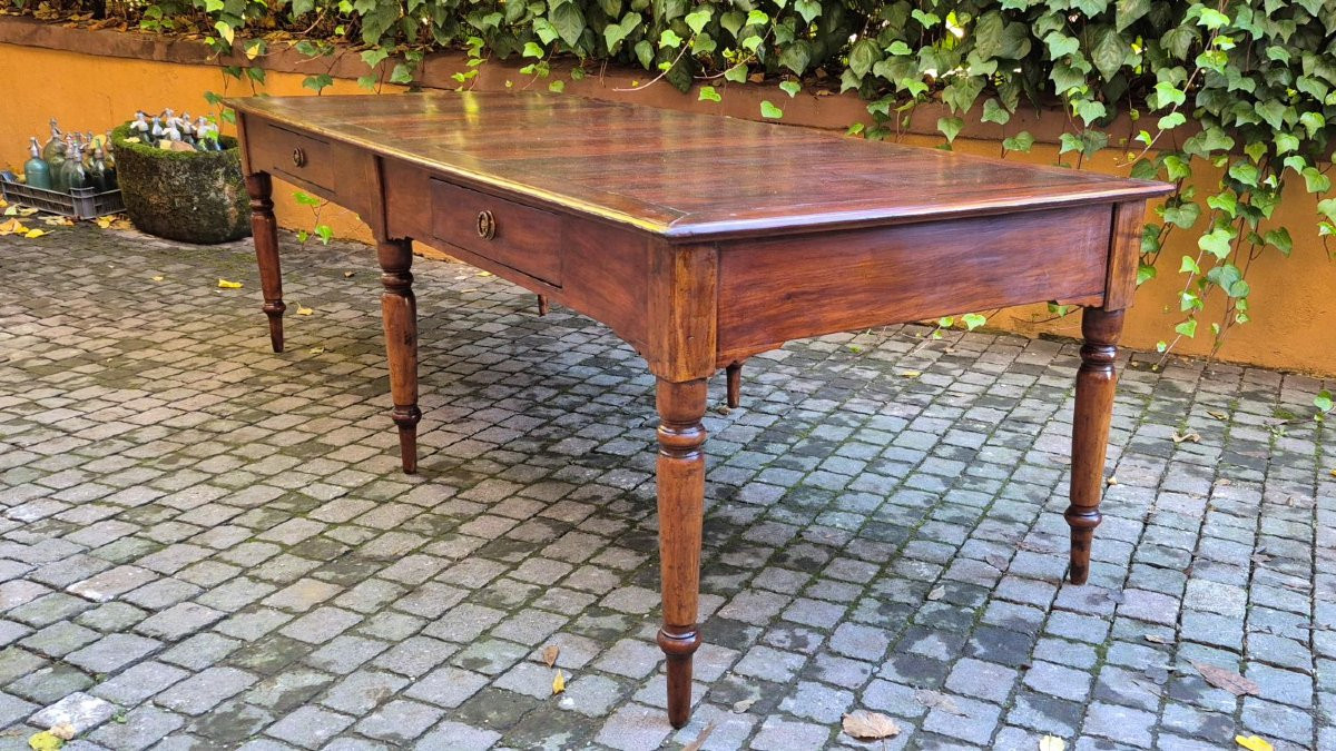 Tavolo lungo antico marchigiano in ciliegio a 6 gambe-photo-6