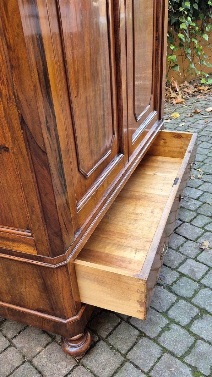 Armadio credenza piccolo antico emiliano lastronato noce-photo-1