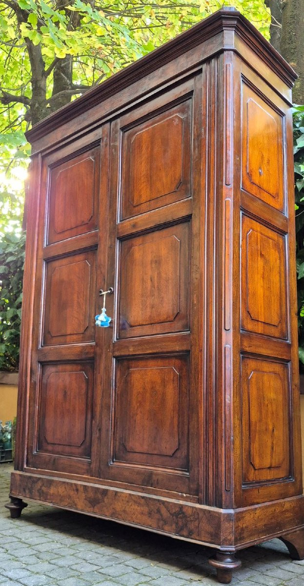 Armadio credenza antico pannellato emiliano in noce-photo-4