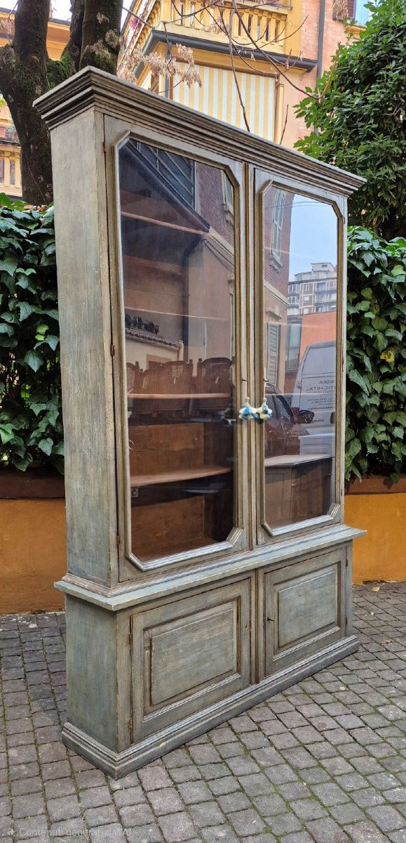 Libreria vetrina antica veneziana laccata dell'800-photo-3