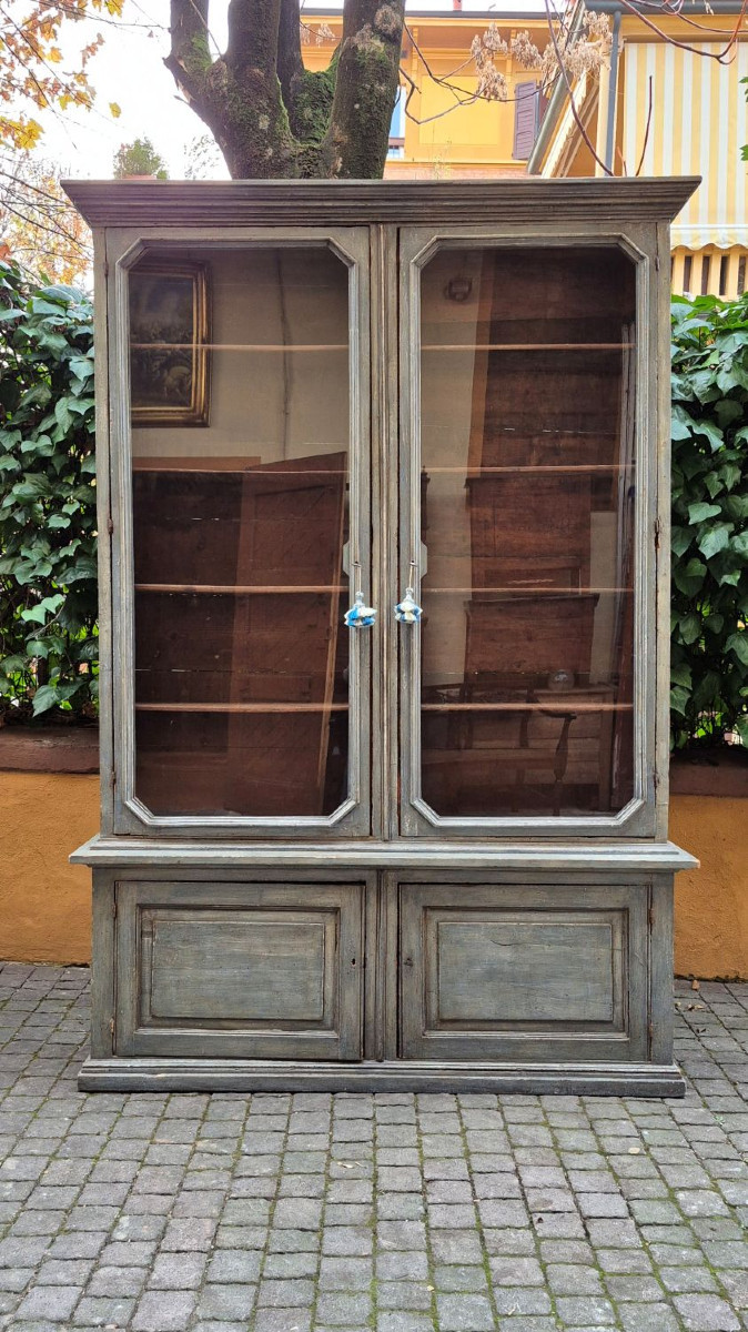 Libreria vetrina antica veneziana laccata dell'800