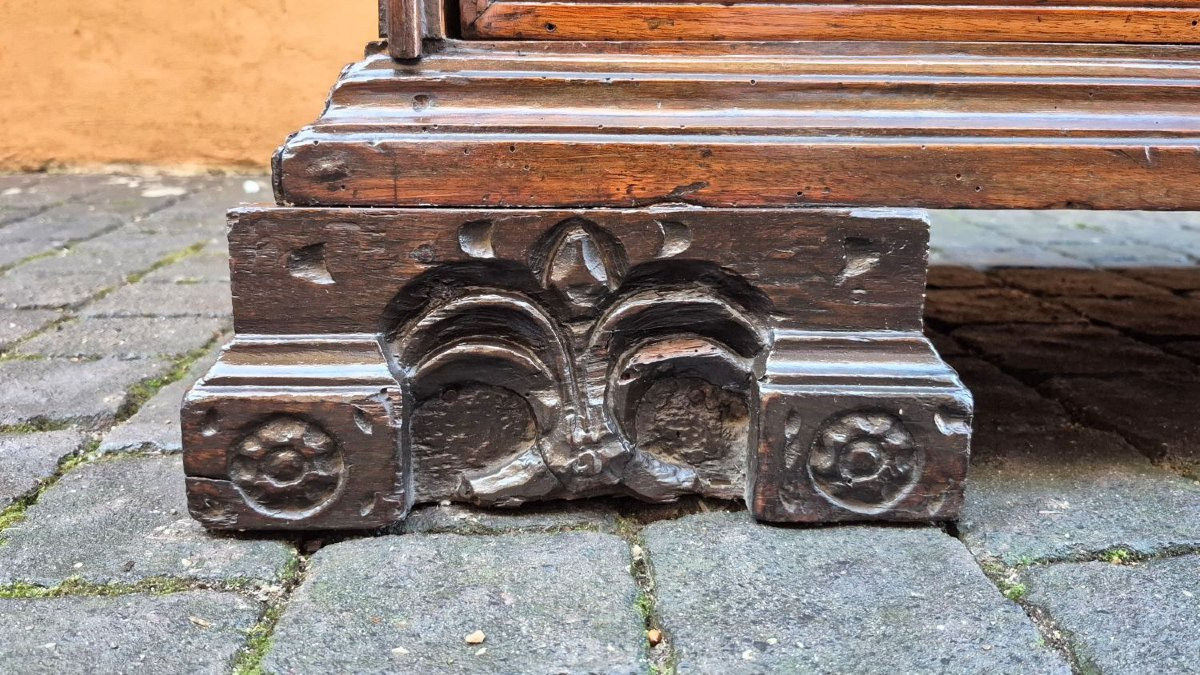 Cassettone canterano antico veneto del '600 intarsiato-photo-6