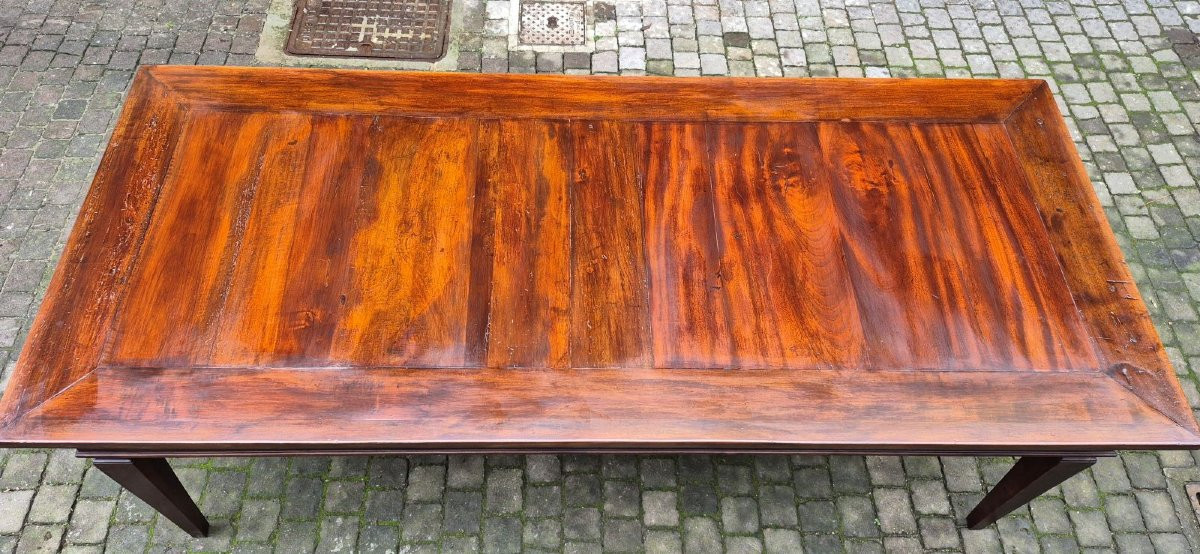 Tavolo da pranzo/riunioni antico emiliano in noce e ciliegio-photo-4