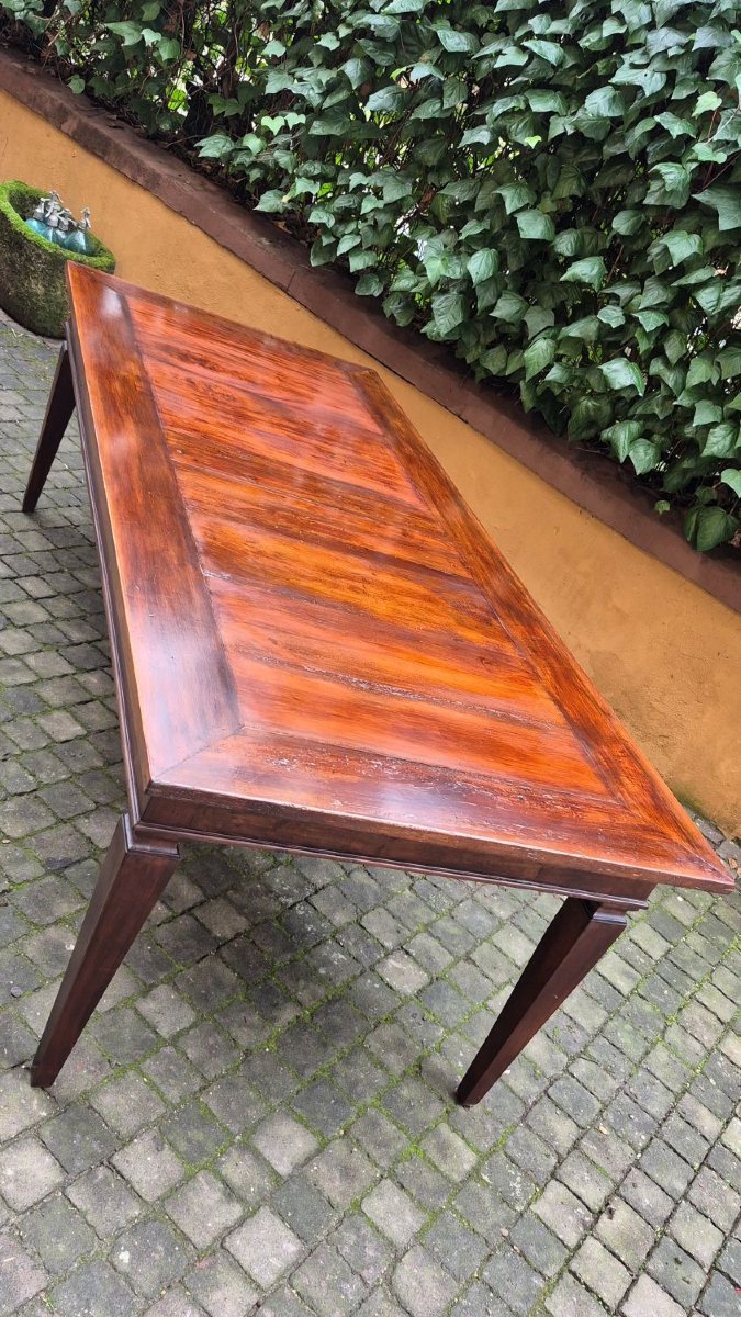 Tavolo da pranzo/riunioni antico emiliano in noce e ciliegio-photo-3