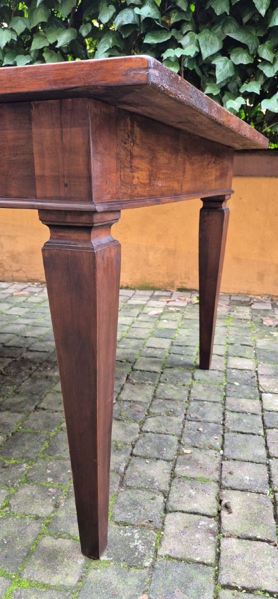 Tavolo da pranzo/riunioni antico emiliano in noce e ciliegio-photo-5