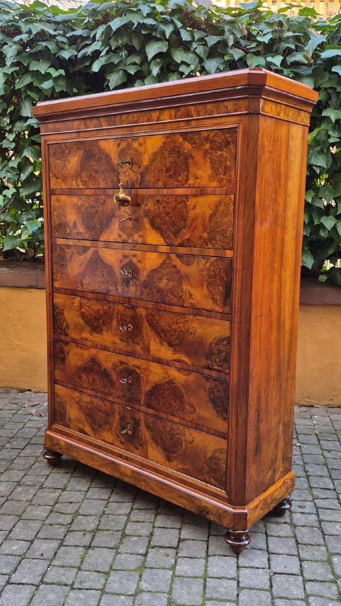 Settimino antico romagnolo in radica di noce-photo-4