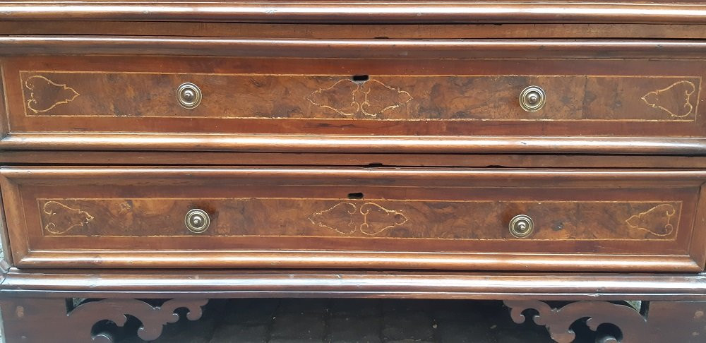 Comò cassettone canterano lombardo lastronato ed intarsiato-photo-1