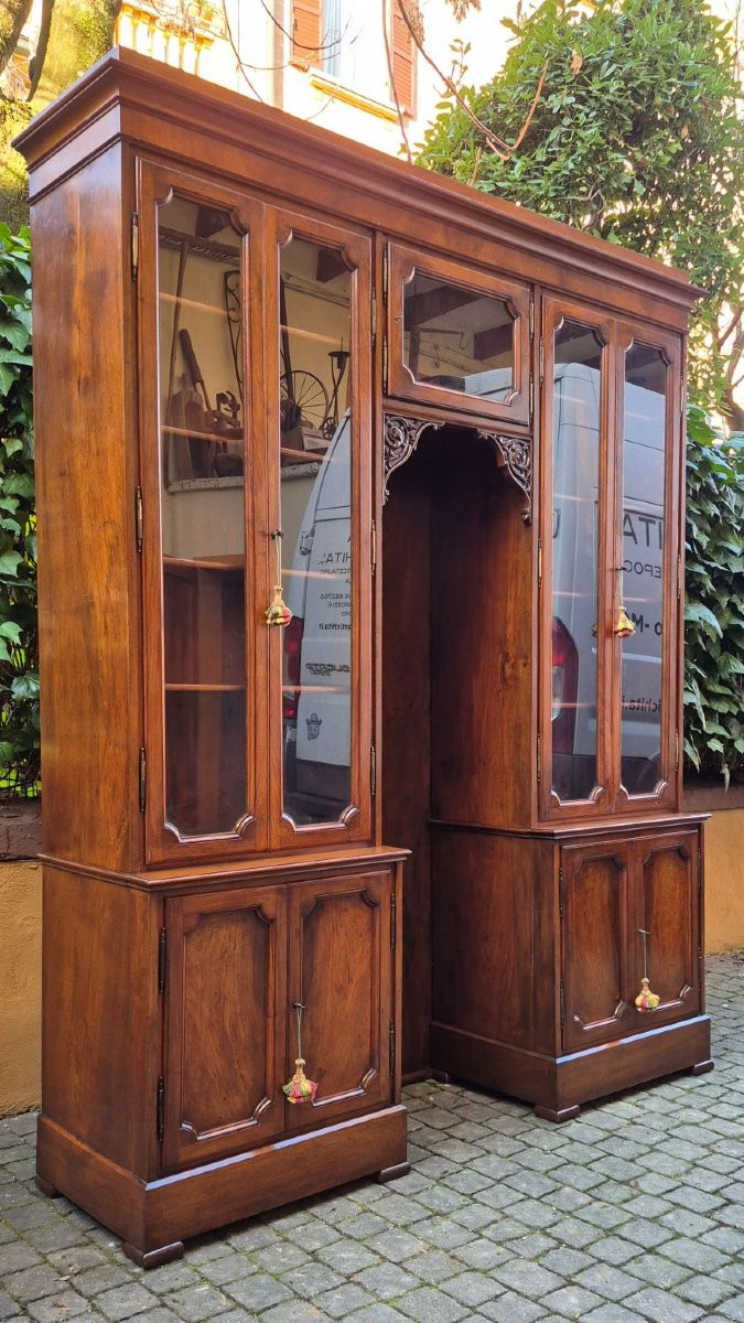 Libreria antica genovese in noce a ponte-photo-2