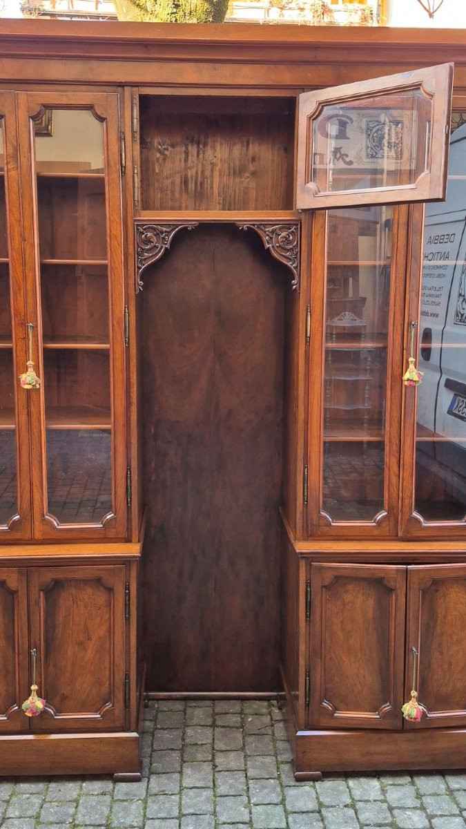 Libreria antica genovese in noce a ponte-photo-8