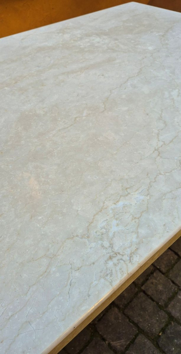 Tavolo da esterno / interno ferro battuto e marmo-photo-5