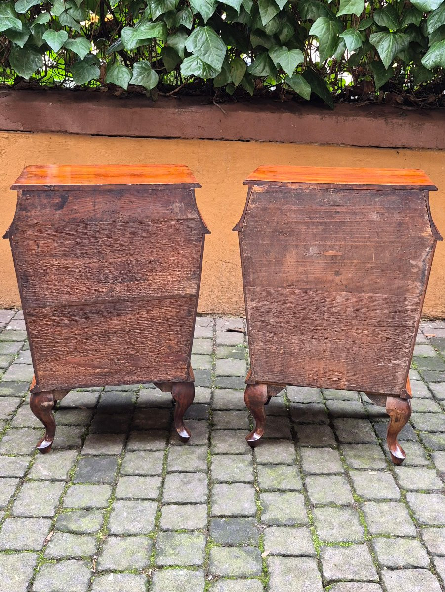 Coppia comodini a urna veneziani antichi in noce-photo-8