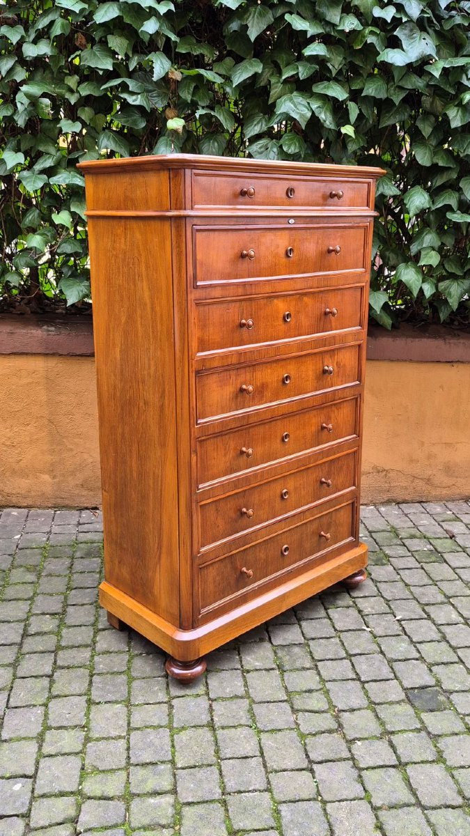 Coppia settimanali lombardi antichi lastronati noce-photo-2