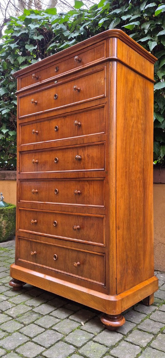 Coppia settimanali lombardi antichi lastronati noce-photo-4