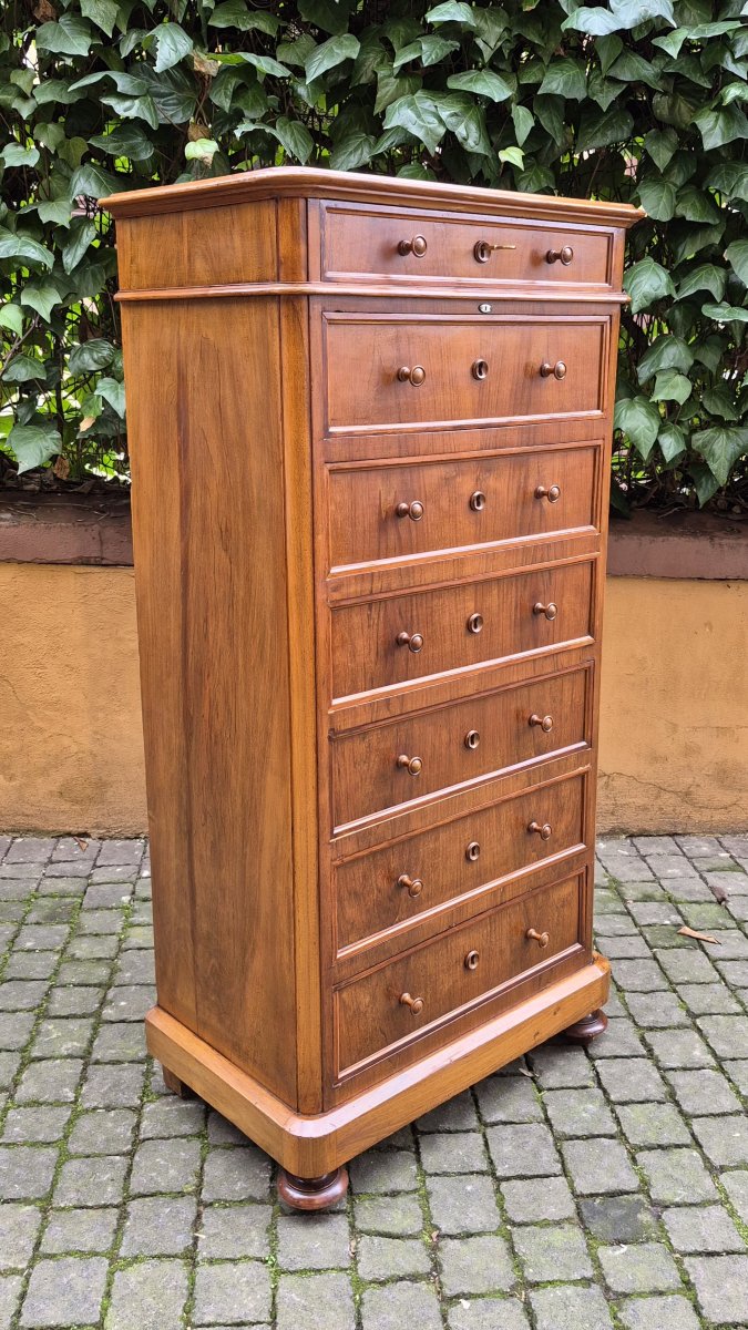 Coppia settimanali lombardi antichi lastronati noce-photo-6