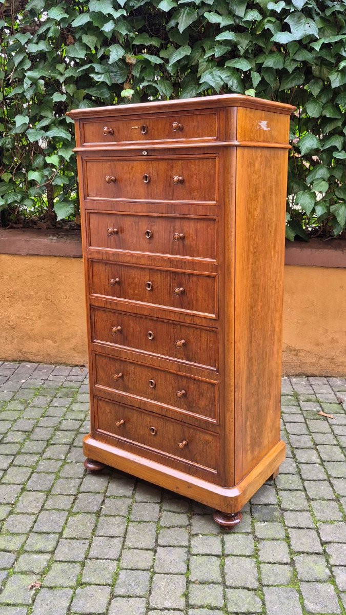 Coppia settimanali lombardi antichi lastronati noce-photo-7