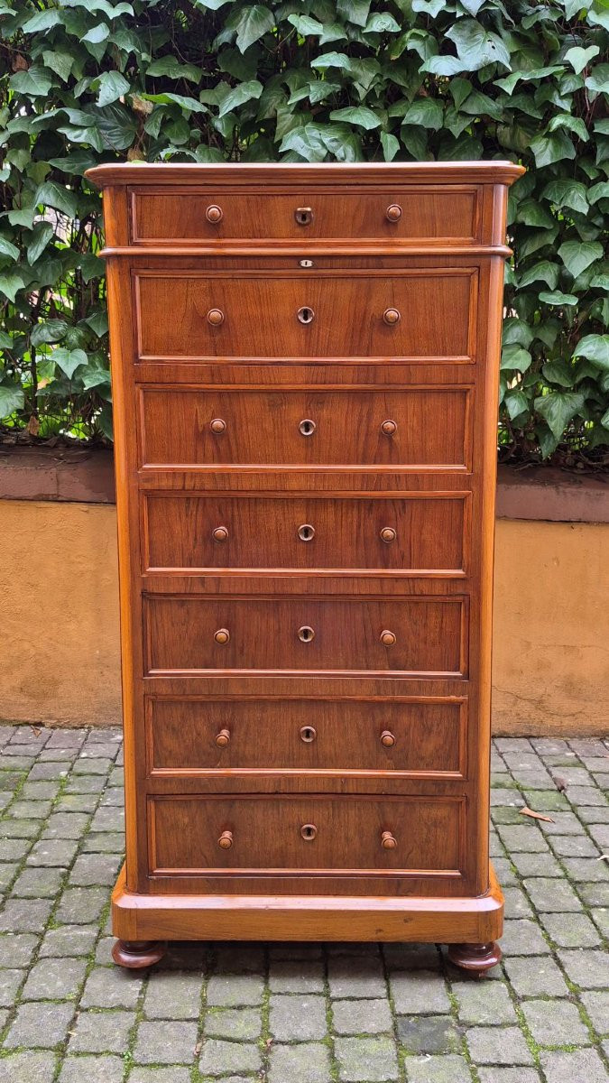 Coppia settimanali lombardi antichi lastronati noce-photo-8