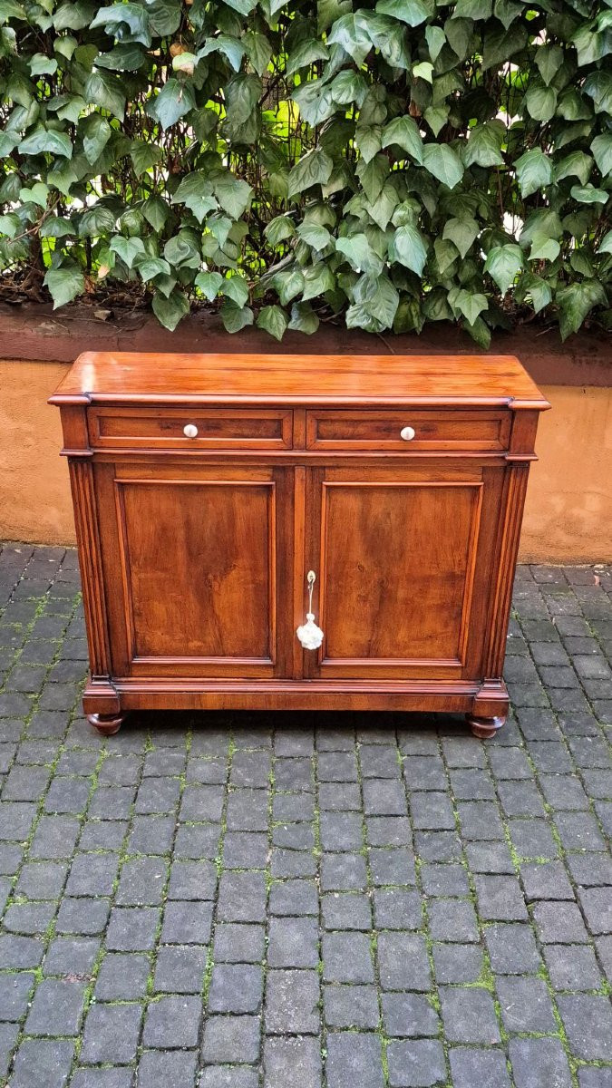 Credenza servante stretta antica emiliana in noce da ingresso-photo-1