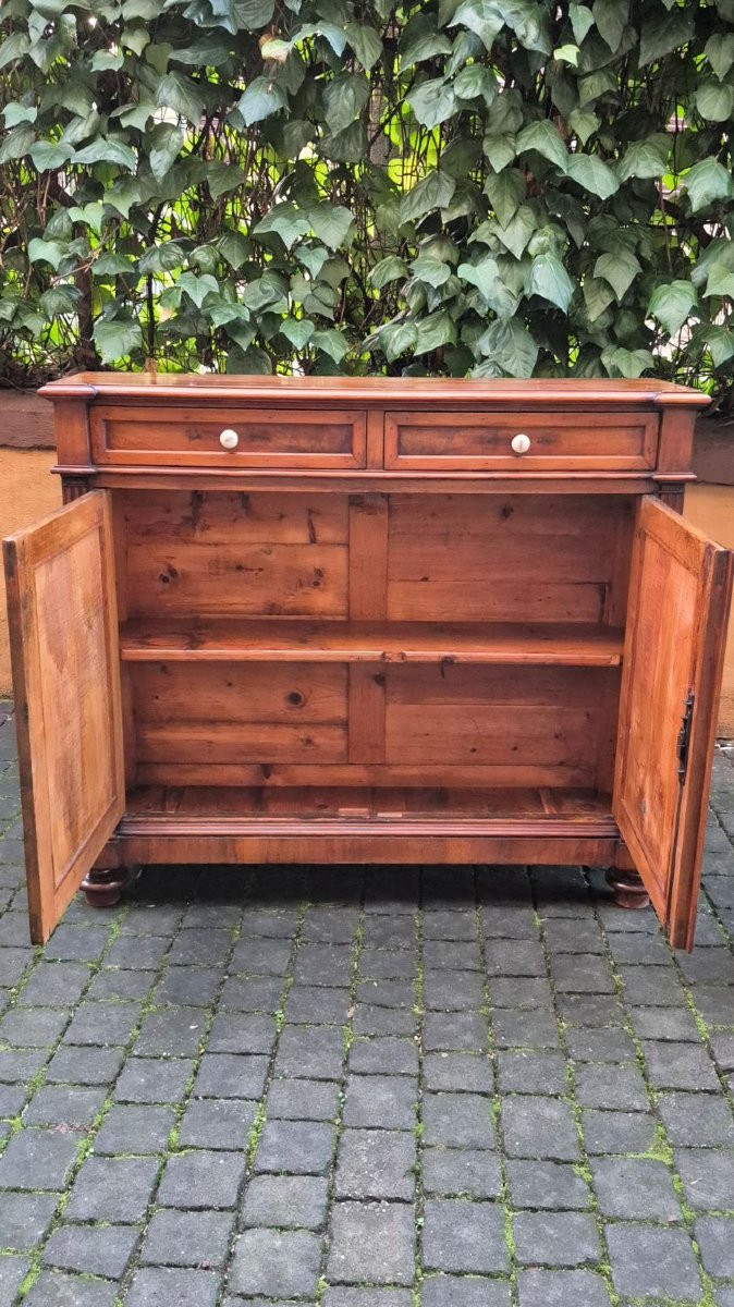 Credenza servante stretta antica emiliana in noce da ingresso-photo-2