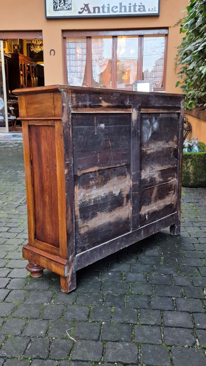 Credenza servante stretta antica emiliana in noce da ingresso-photo-5
