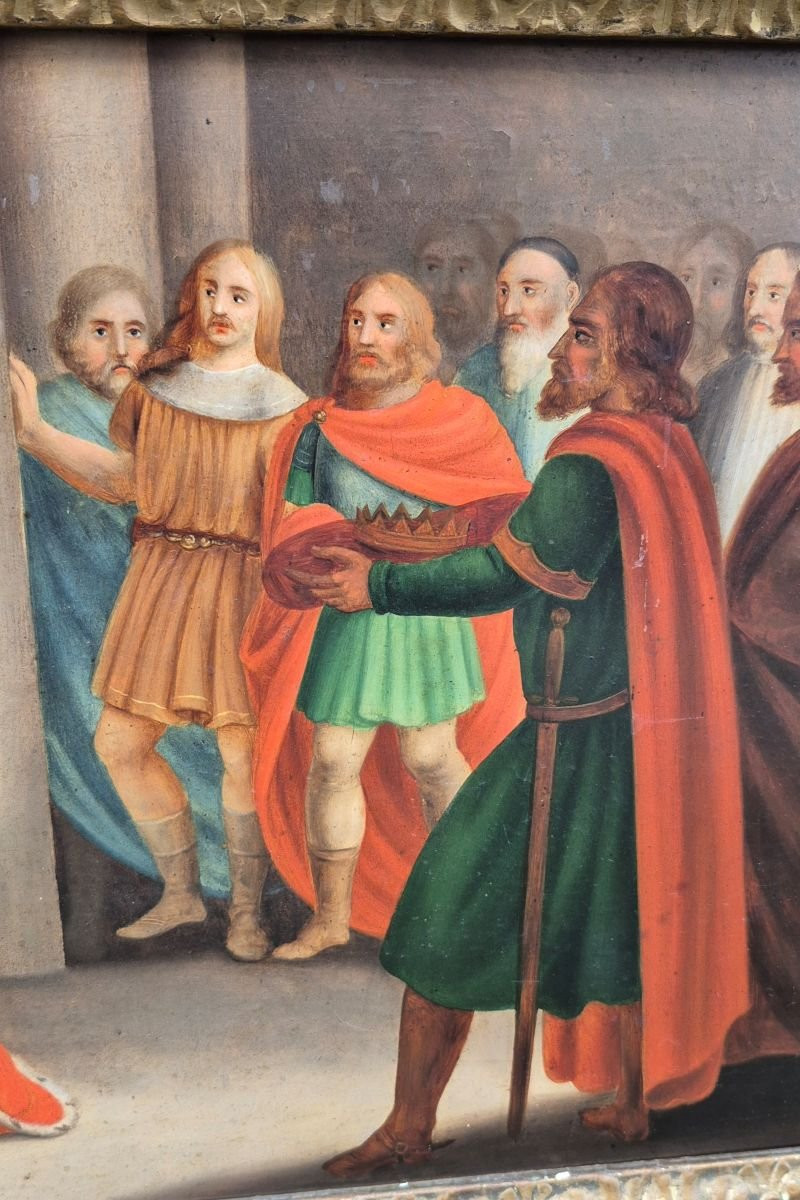 Dipinto antico Incoronazione Enrico VI-photo-3